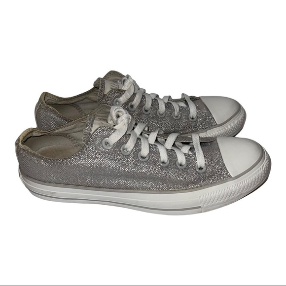 Converse Chuck Taylor All Star Lo Glitter Sneakers Size 8 - Picture 3 of 7